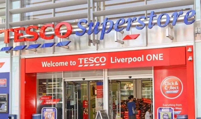 Tesco supermarket store from front